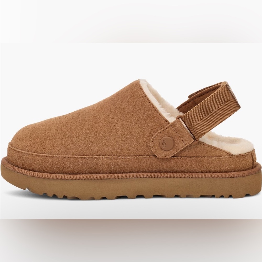 UGG Women Tan Suede Loafers with Strap